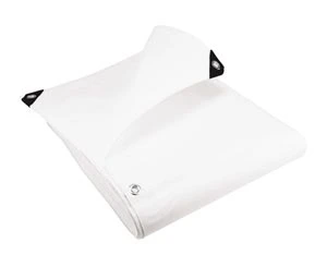 Heavy-duty white tarpaulin sheet for waterproof and outdoor protection